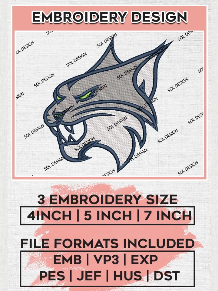 WNBA Minnesota Lynx Mascot Logo Embroidery Files, WNBA Minnesota Lynx Team Embroidery Designs, WNBA Basketball Teams, 3 sizes, Machine embroidery designs, Digital Download