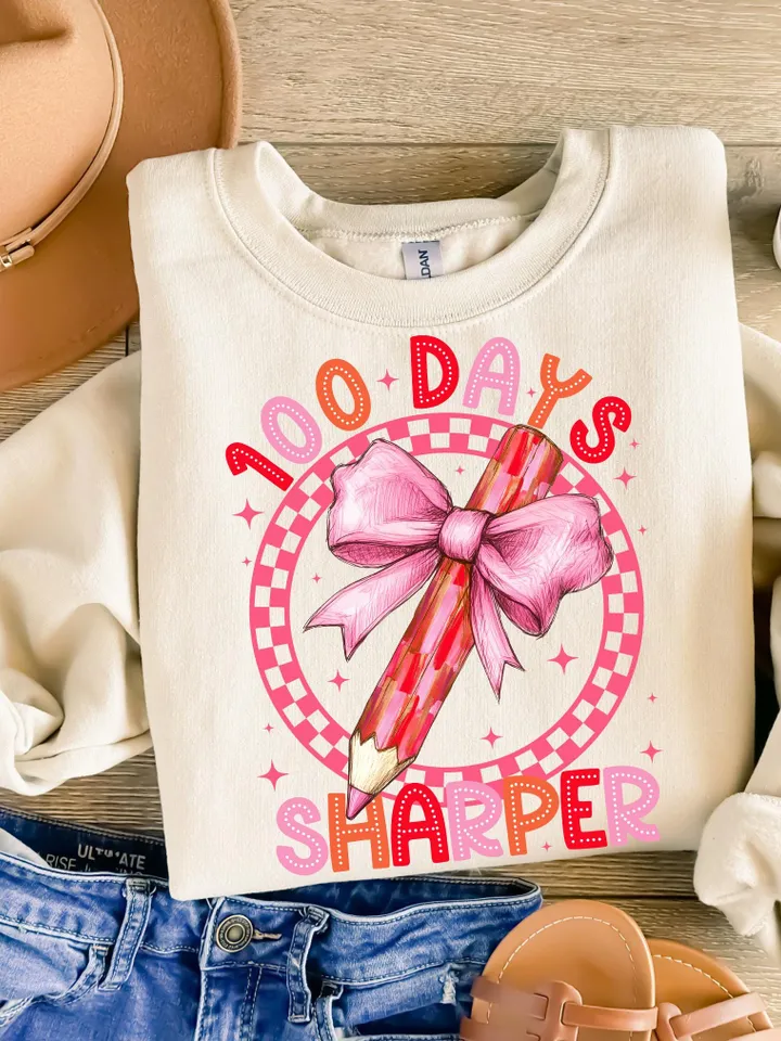 Checkered 100 Days of School PNG, 100 Days Sharper Png, Teacher 100 Days, 100 Days Shirt Design, Glitter 100 Days Png, Brushstroke Png