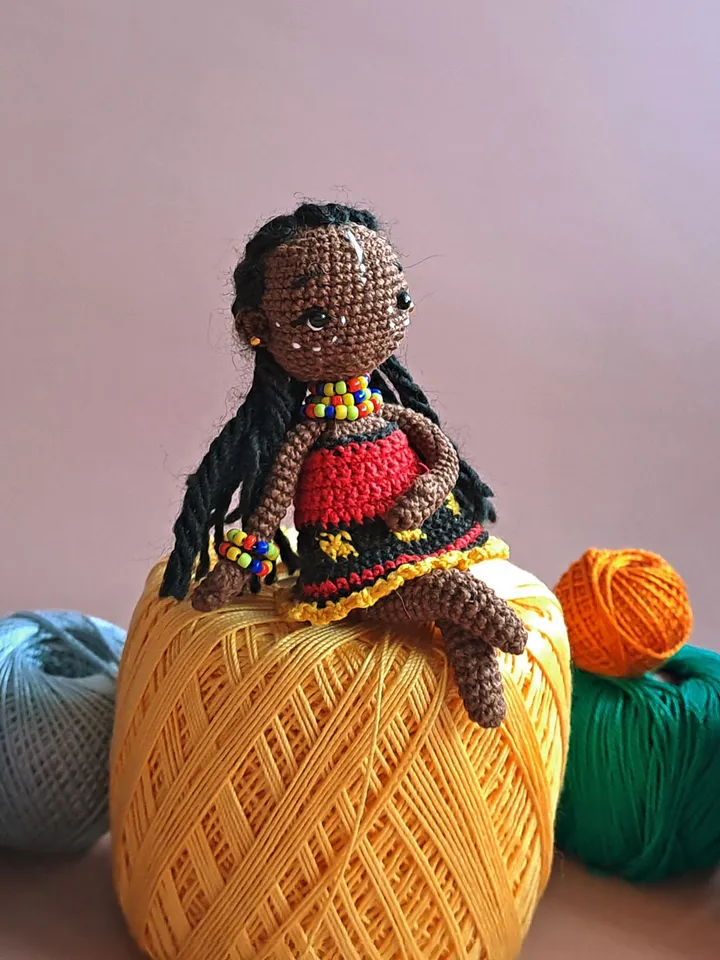 Pattern african baby doll, crochet african doll, pattern little african doll, crochet black doll