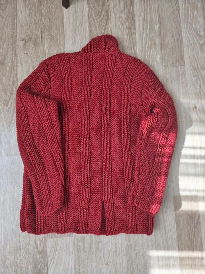 Handmade Knit Man Cardigan - Cozy Wool Blend Jumper