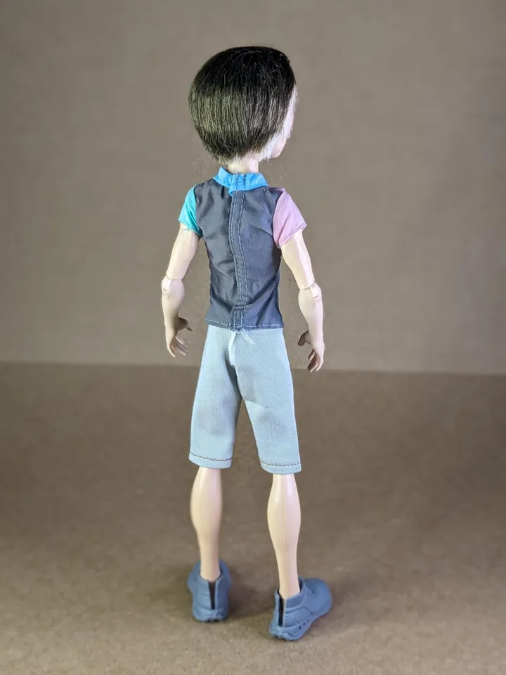 Handmade beige cotton shorts for 1/6 scale boy dolls