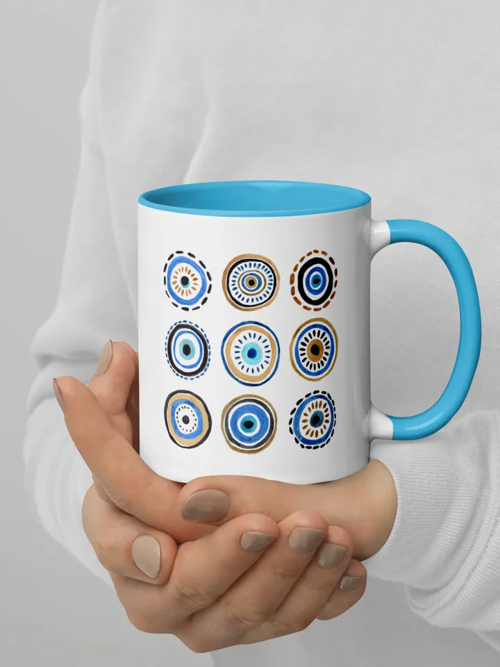 Evil Eye Mug Color Inside Blue Evil Eye Mug Birthday Gift Cute Mug For Her Tea Mug Evil Eye Protection Nazar Mug Cute Mug For Her Tea Cups