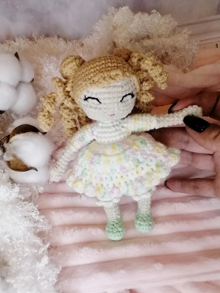 PDF Crochet Pattern Sleeping Baby Doll, Amigurumi Doll Pattern, Cute Handmade Crochet Doll, DIY Baby Doll Gift, Eco-Friendly Handmade Toy