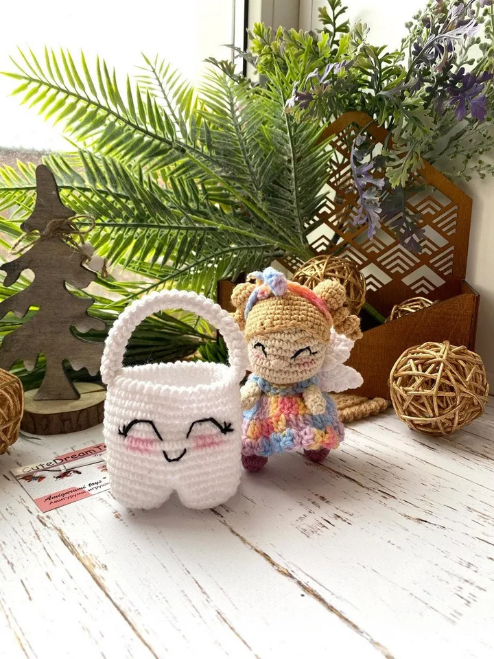 PDF Tooth Fairy Crochet Pattern, Crochet Amigurumi Doll Pattern, PDF Stuffed Toy Pattern, English Pattern, Amigurumi toy, Crochet Fairy