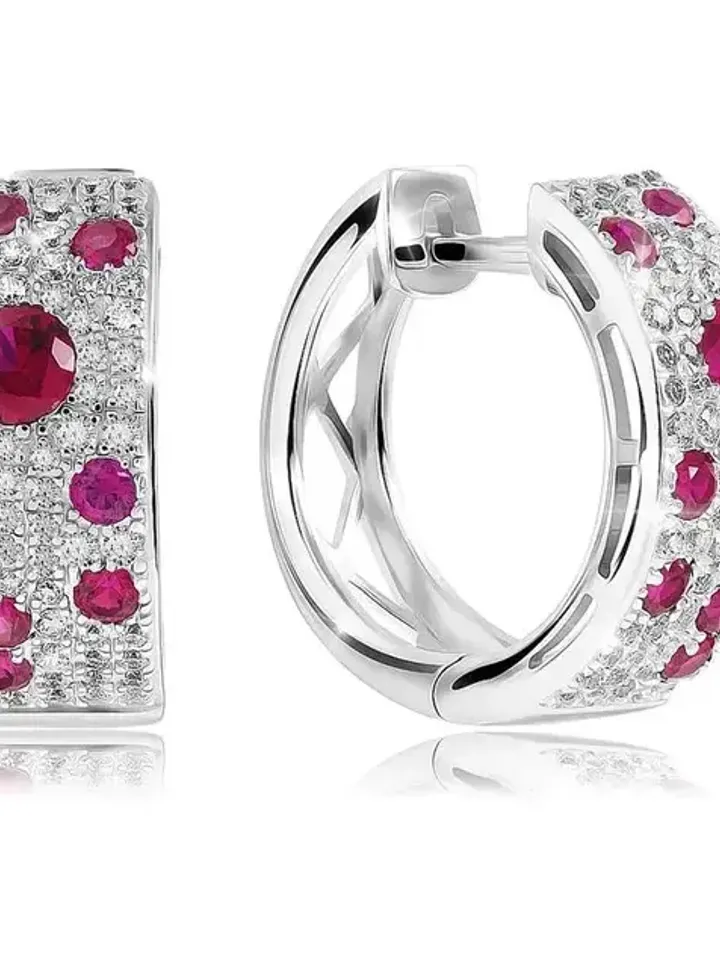 Earrings silver 925 with
Cubic zirconium, Nanoruby