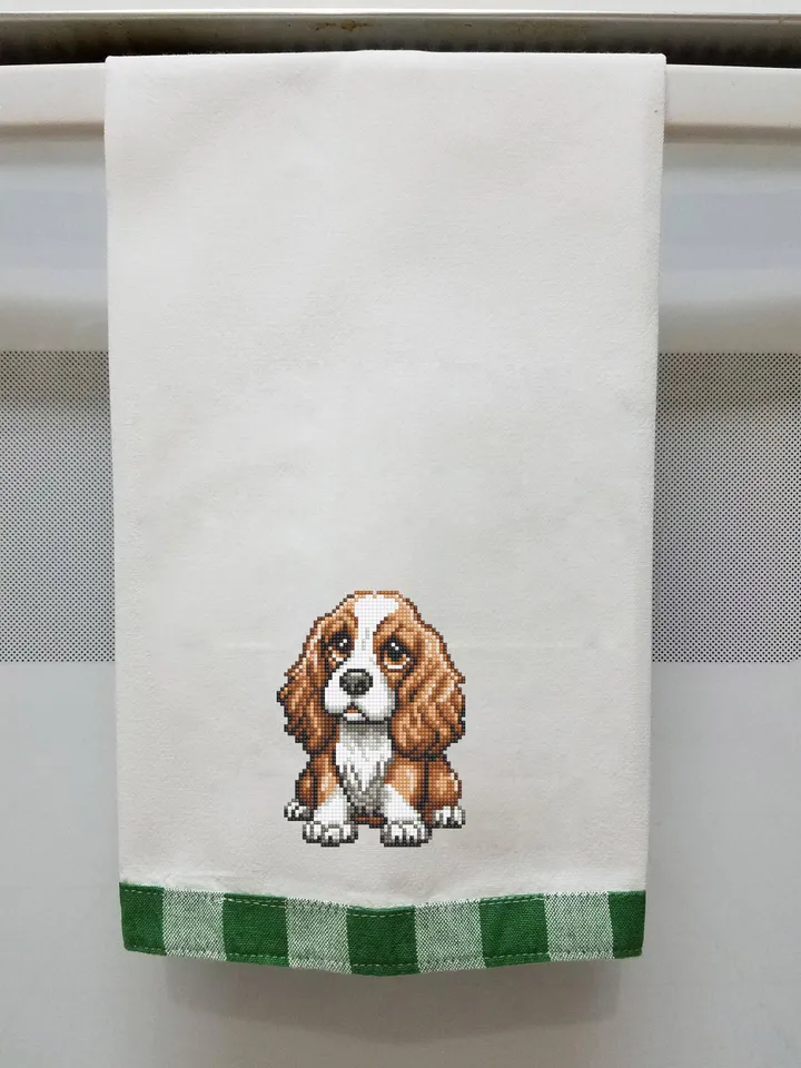 Spaniel dog cross stitch pattern PDF download Small pet cross stitch chart for beginners, Cute dog pattern digital PDF, Dog lover gift #K65