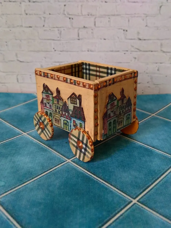 Trolley for dollhouse. Doll toy.The cart for the doll house.1:12 scale.