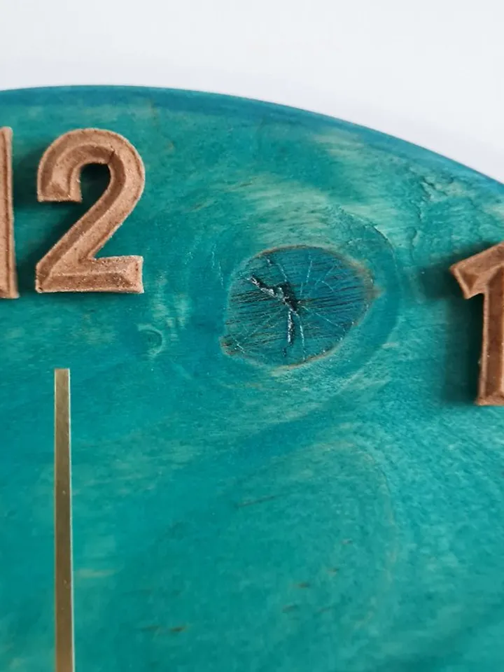 Teal and black small wall clock with gold metal line Modern silent wall clock
