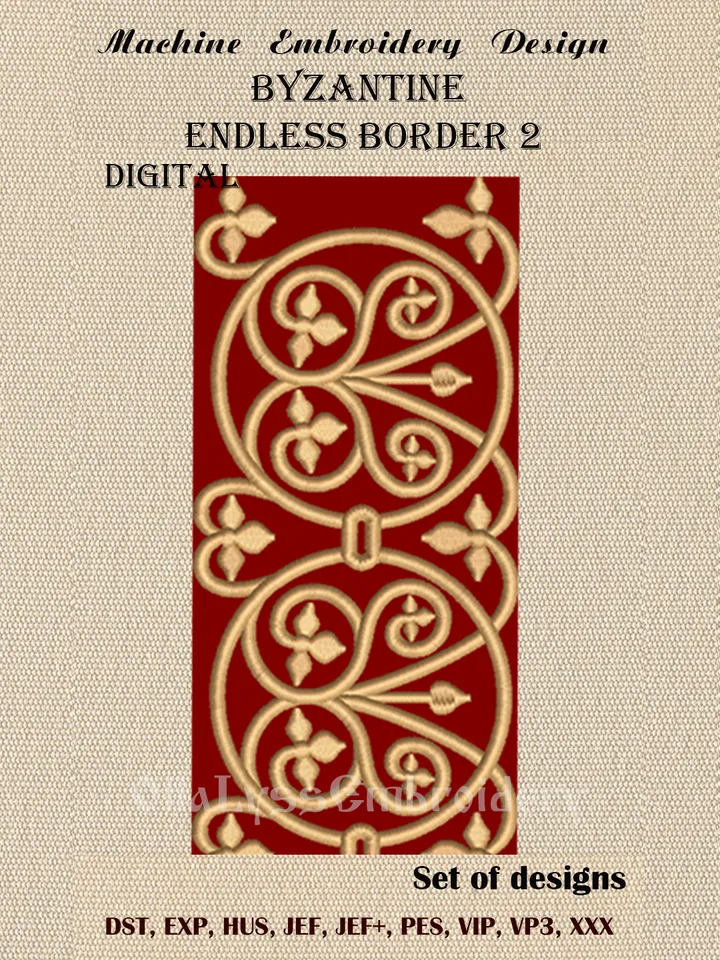 Byzantine endless border 2 set of designs