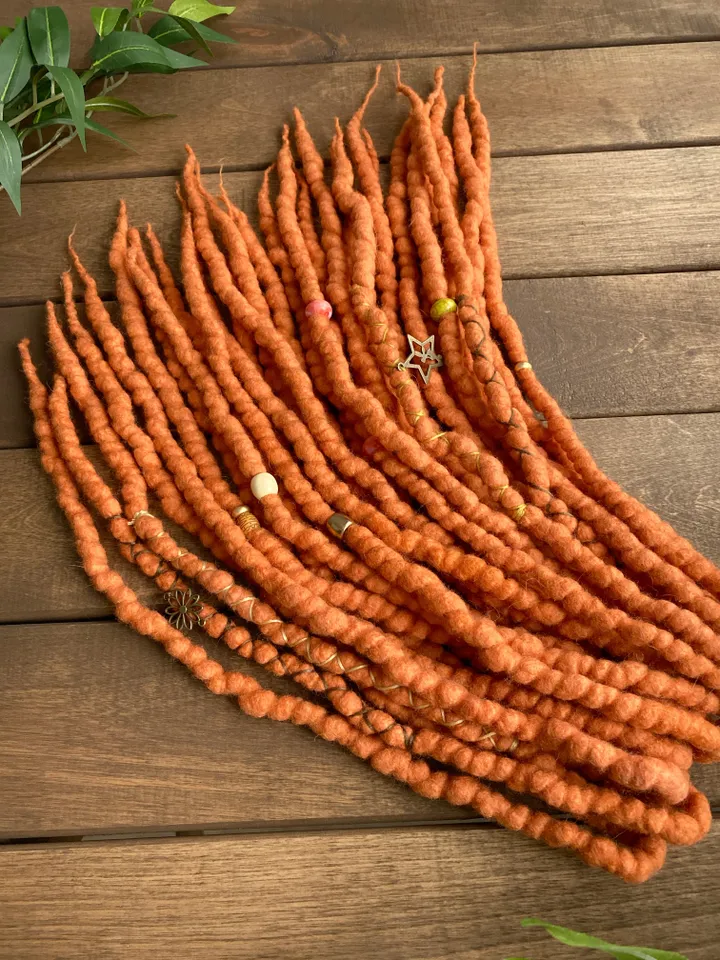 Ginger Wool De dreadlocks ready to ship