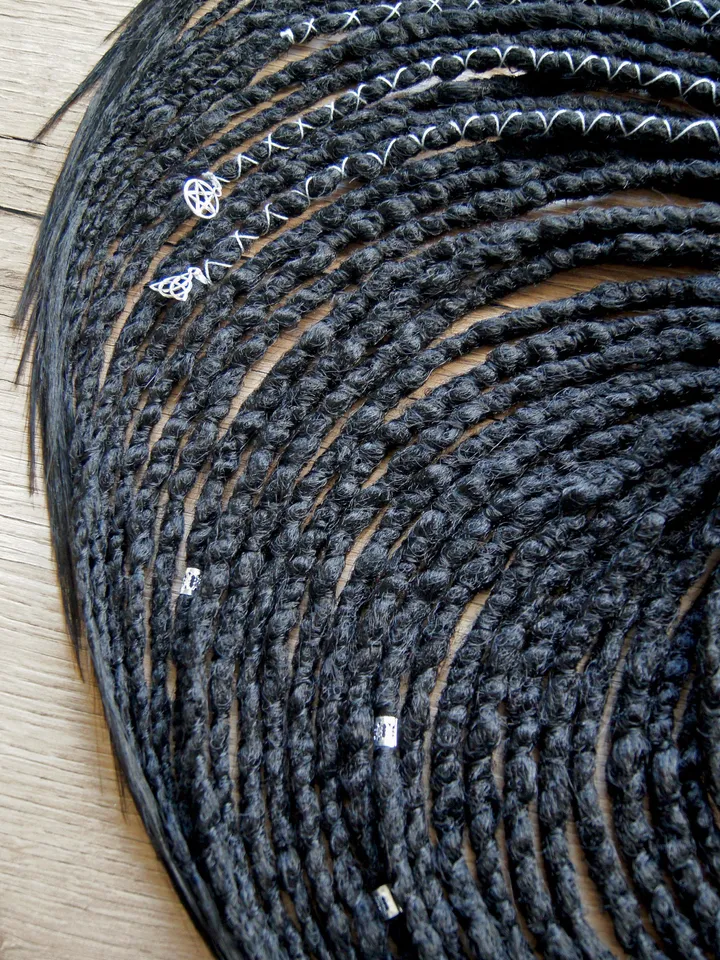 Raven Black Faux Dreads Handmade Witchy Viking Inspired Locs Single Double Ended Goth Boho Dark Fantasy Hair Accessory