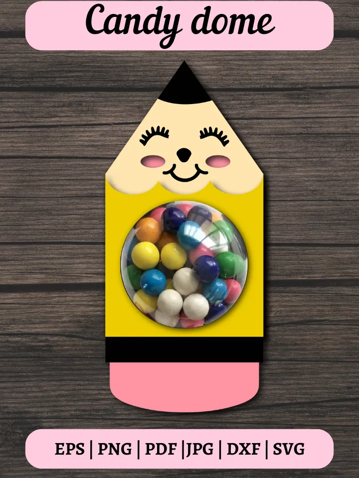 Pencil candy dome Svg, Layered Paper Cut template