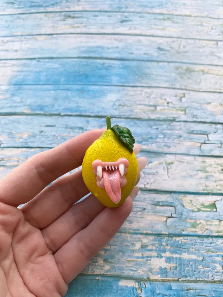 TUTORIAL Brooch Lemon with Polymer Clay