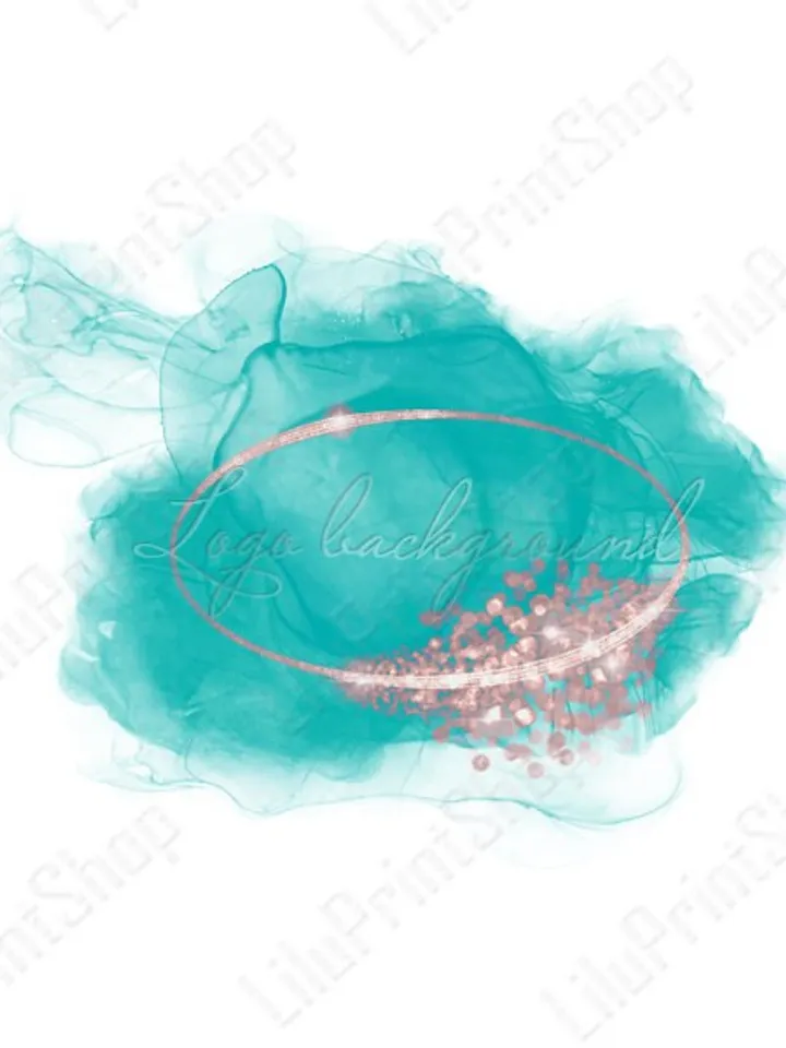 Turquoise logo design Watercolor Mint Logo Background Png ink logo design, Turquoise and rose gold logo design Turquoise Business logo png