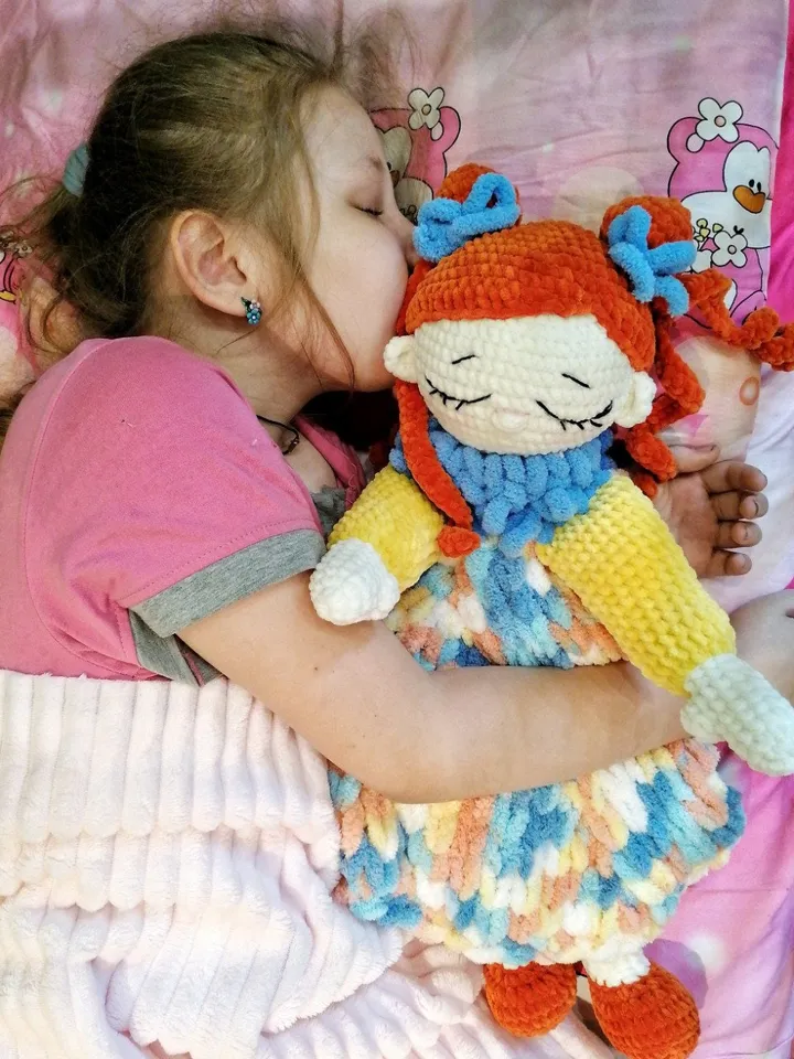 PDF Crochet Doll Pattern, Pajamas Holder, Plush Doll, Big Plush Toy, Amigurumi pajama bag, tutorial Sleeping bag pattern, plush pattern