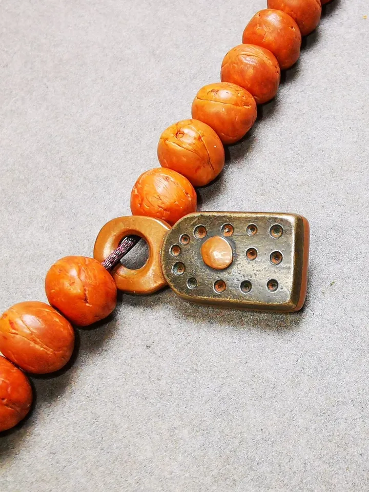Gandhanra Vintage Tibetan Buddhist Mala Pendant,Mantra Dot Charm Amulet for Prayer Beads,Mala Accessories,1.0" × 0.44"