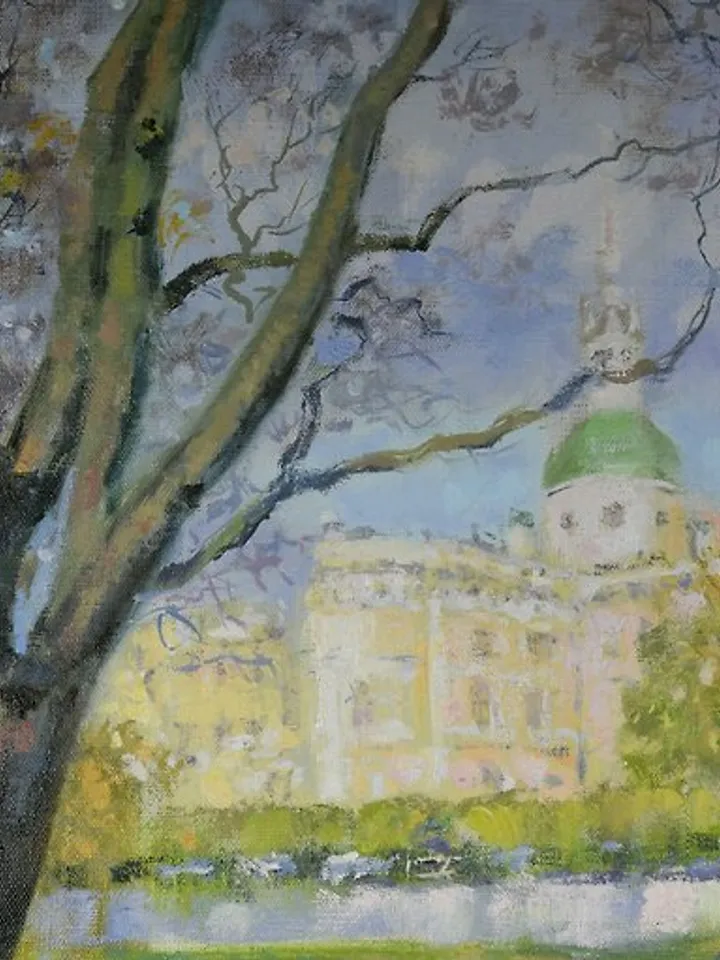 Petersburg Painting Cityscape Original Art Impression Autumn Artwork Canvas Oi