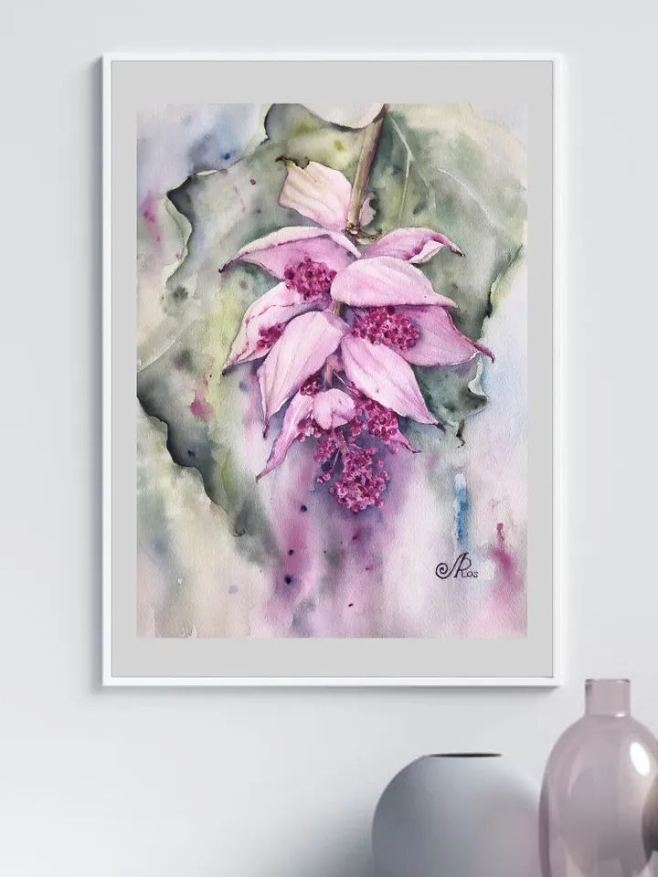 Flowers Original Painting Tropical Floral Watercolor Bouquet Painting