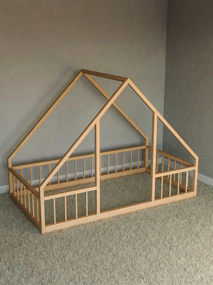 Montessori Floor House Bed Plan, Twin Size, PDF, DIY