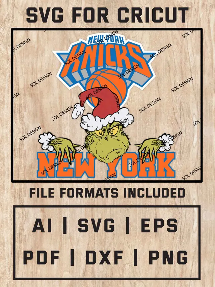 Grinch New York Knicks SVG, NBA SVG Design, NBA New York Knicks SVG, NBA Knicks Cricut, Christmas Svg, Grinch svg, Digital Download