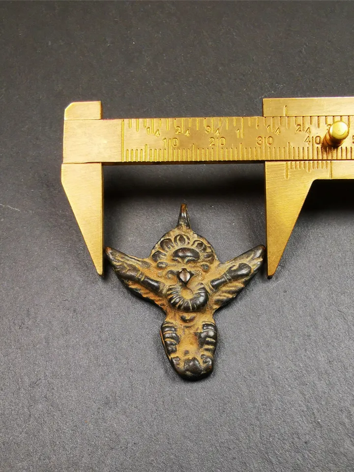 Gandhanra Antique Tibetan Buddhist Amulet Pendant,Garuda,Garula,Suparna,Golden-winged Bird,Made of Cold Iron,1.54"