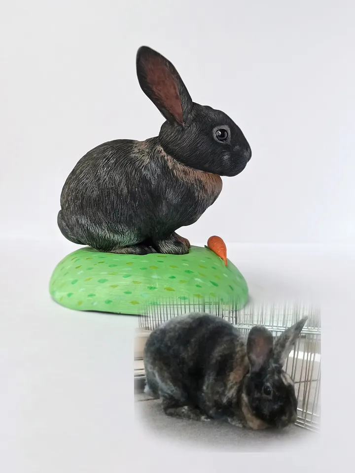 Customized rabbit memorial sculpture