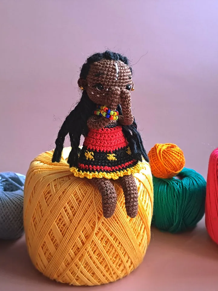 Pattern african baby doll, crochet african doll, pattern little african doll, crochet black doll