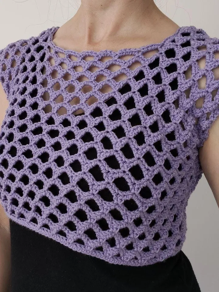 Top Crochet pattern mesh top , beach coverup, crochet summer top | cropped sweater, women top, pdf