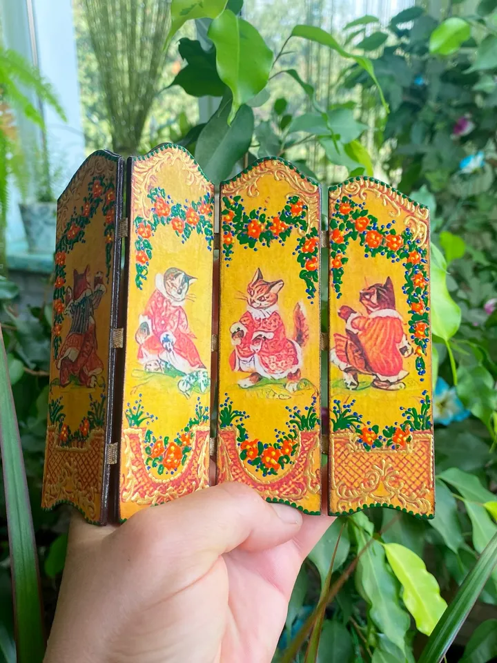 Screen for a dollhouse. 1:12. Doll furniture. Doll accessories.