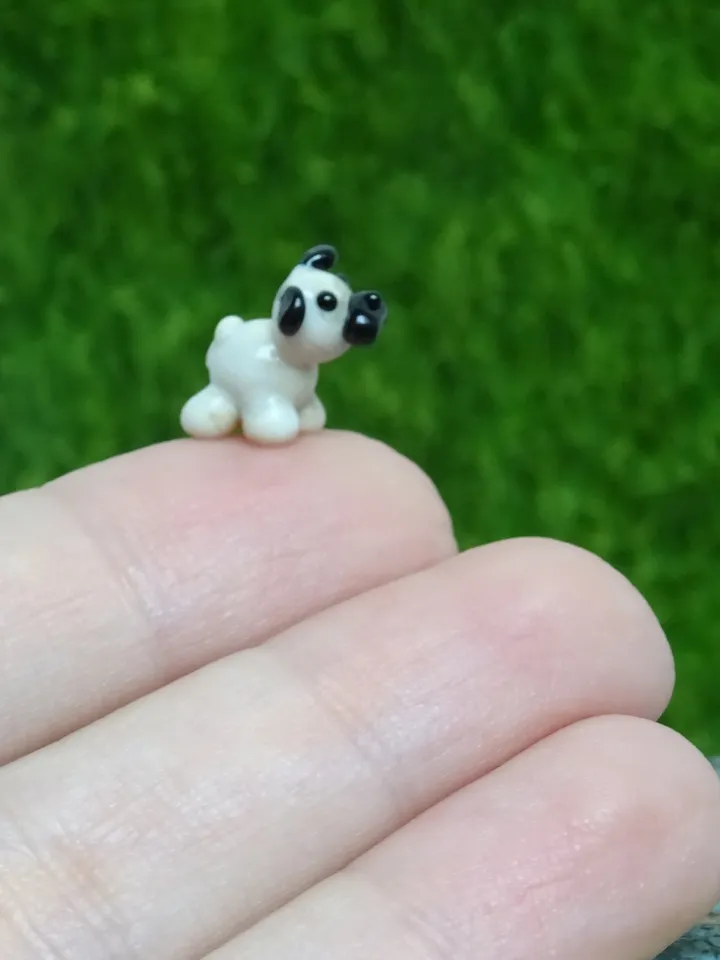 PUG GIFT Pug figurine Dog ornament Dog art Glass Dog decor Glass Pug art Pug statue Miniature animals Tiny glass animals Mother day gift
