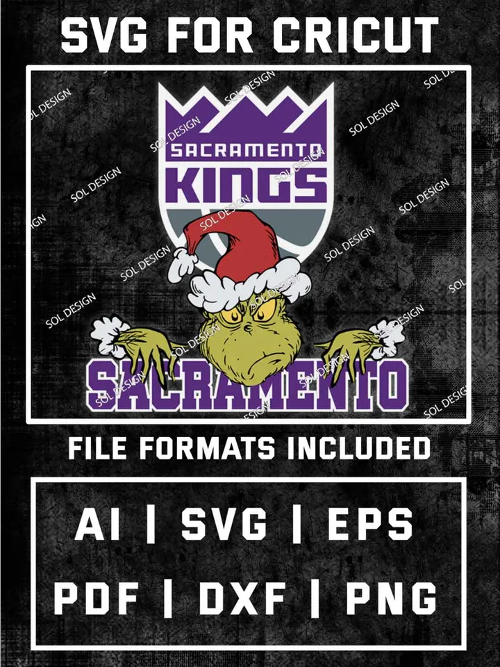 Grinch Sacramento Kings SVG, NBA SVG Design, NBA Sacramento Kings SVG, NBA Kings Cricut, Christmas Svg, Grinch svg, Digital Download