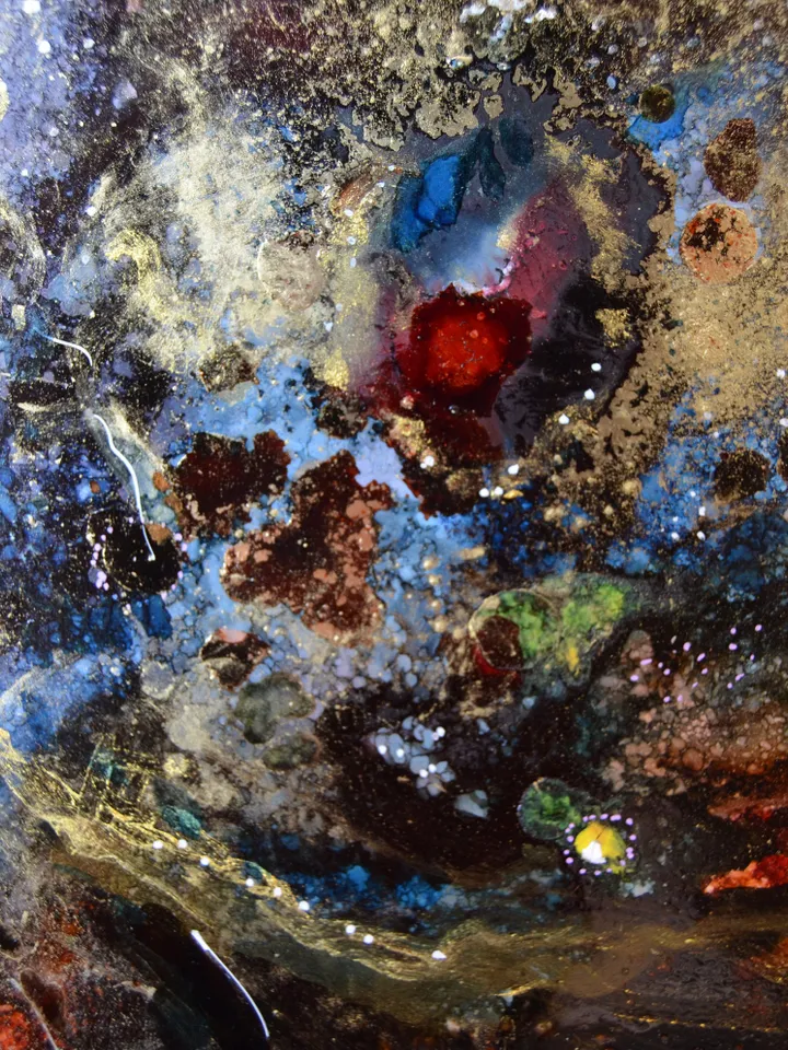 Abstract galaxy butterfly alcohol inks painting on yupo paper, original wall art,unique handmade home decoration,abstract artwork,gift.
