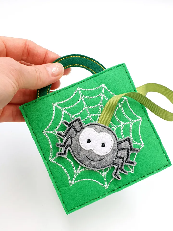 Spider Quiet Book Page ITH Embroidery Design, Velcro Web Felt Activity Page, Fine Motor Toy Pattern, 4x4 Hoop Download