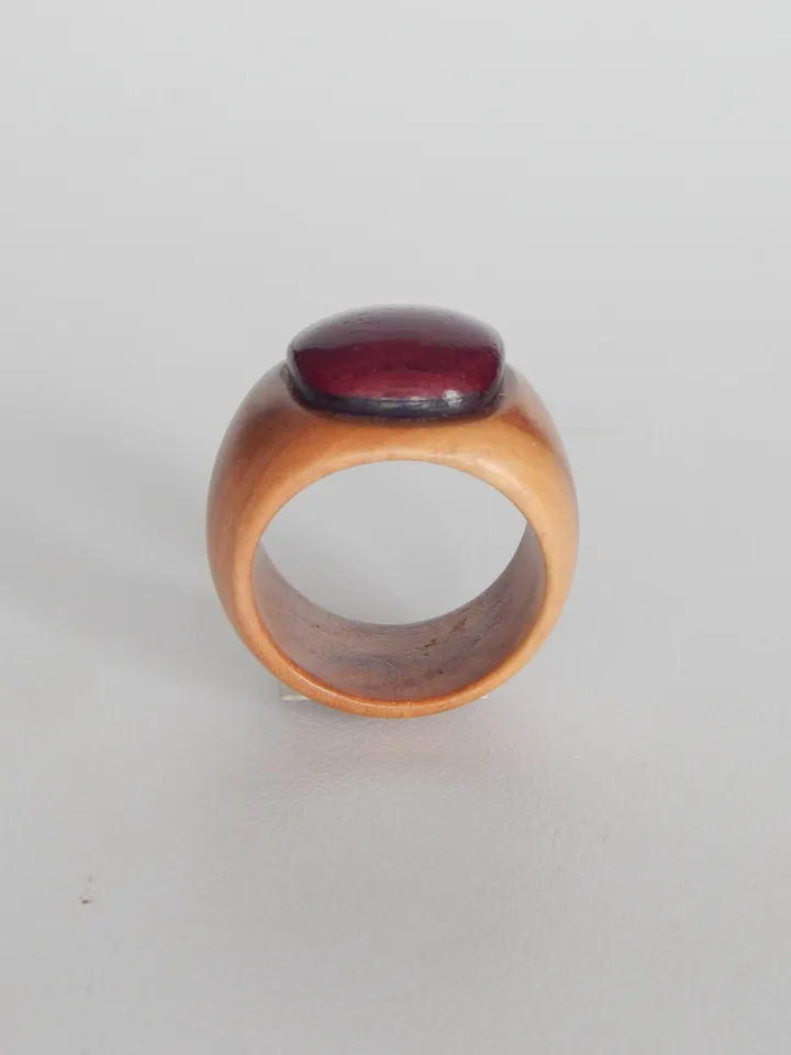 Wooden signet ring. Handmade jewelry made from natural wood. 4