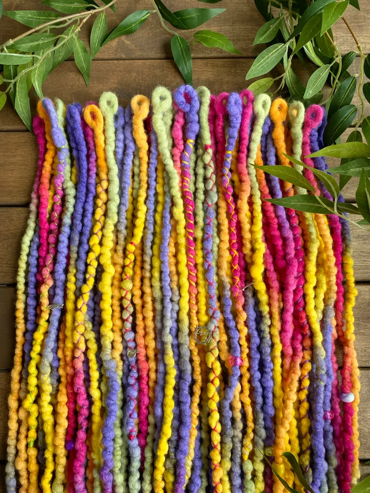 Rainbow Wool Se Dreads Ready to Ship