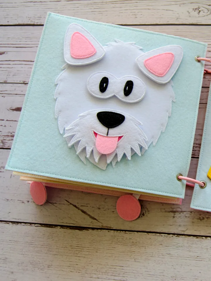 Quiet book page, Doggy's muzzle, PDF, SVG Pattern and Tutorial