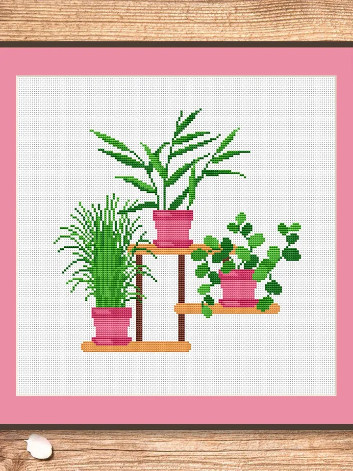 Potted Flowers Cross Stitch Pattern, Flower Cross Stitch Pattern, Embroidery Potted Flowers, Flowers xStitch, Potted Flowers xStitch #flw020