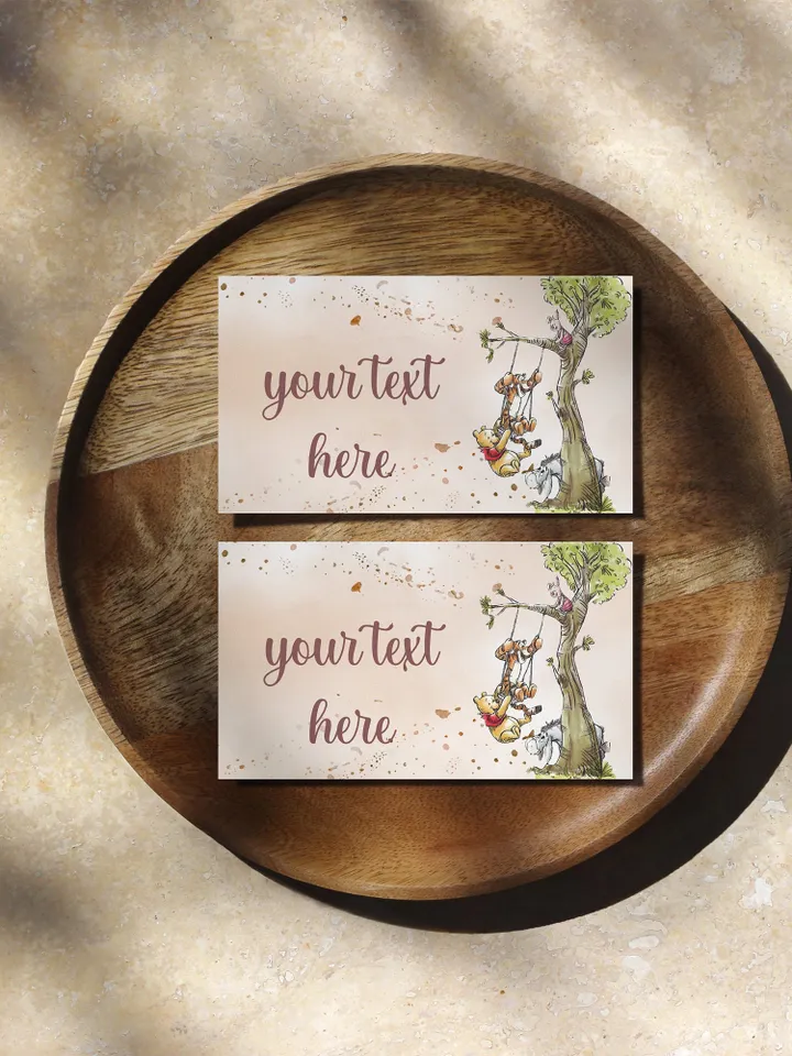 Editable Food Label Hundred Acre Wood First Birthday party food label; Winnie the Pooh Party; Classic Pooh Party Birthday ; wp6