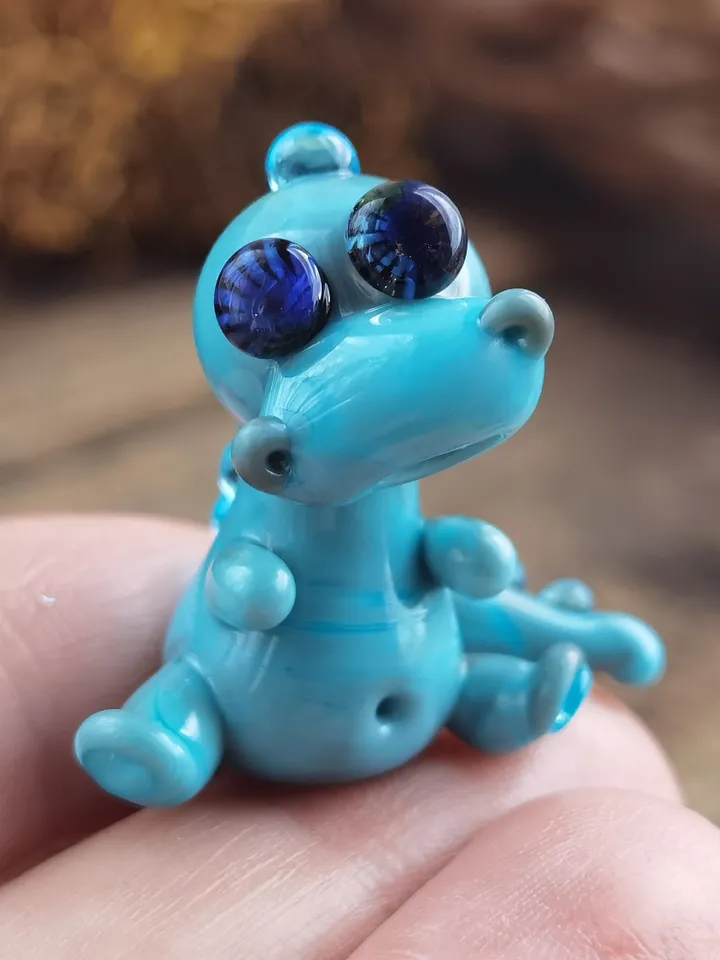 DINOSAUR ORNAMENTS Dinosaur figurine Glass dinosaur decor Miniature Dinosaur gift Dino figurine Glass figurines Tiny glass animals Dragon
