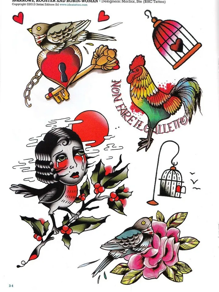Feathers & birds tattoo