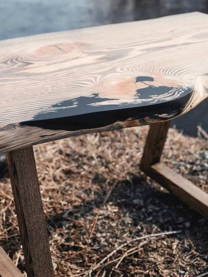 Slab cedar countertop
