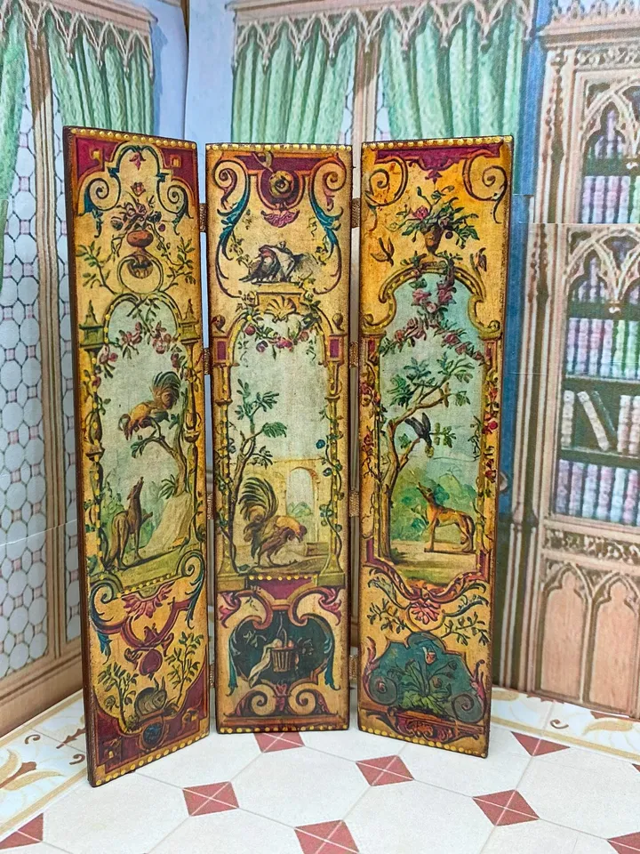 Screen for a dollhouse. 1:12. Doll furniture. Doll accessories.
