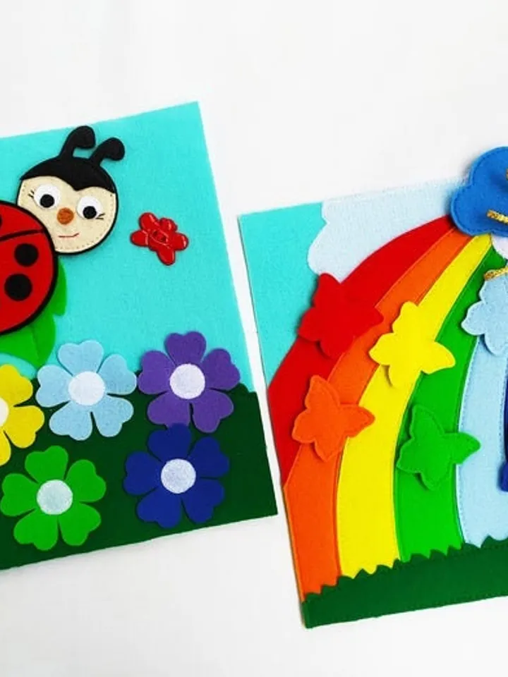 Rainbow Quiet book pattern PDF, Color felt busy book template, Montessori book pdf, diy quiet book sewing pattern for toddler