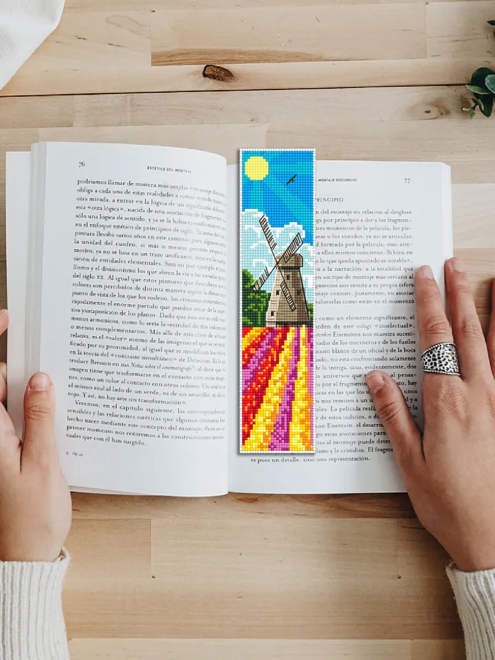 Bookmark Windmill cross stitch pattern PDF Handmade bookmark Holland cross stitch Spring xstitch chart Beginners Cross Stitching #B27
