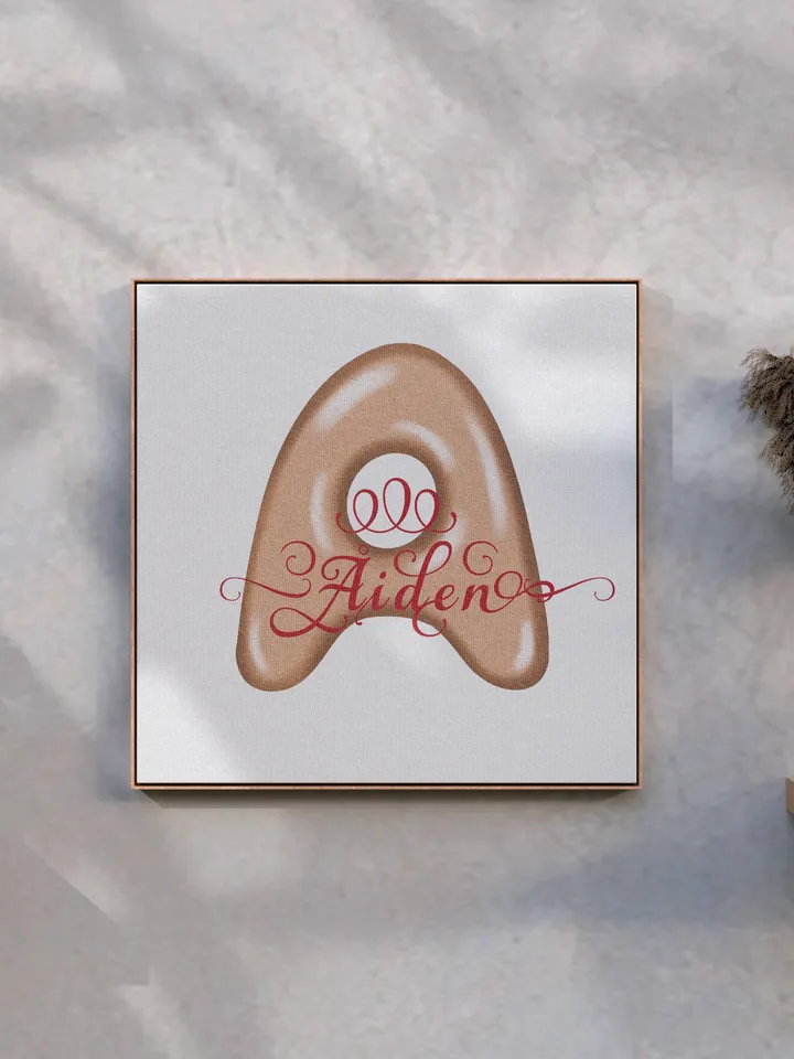 Aiden - name in Samantha style with bright letters, digital design