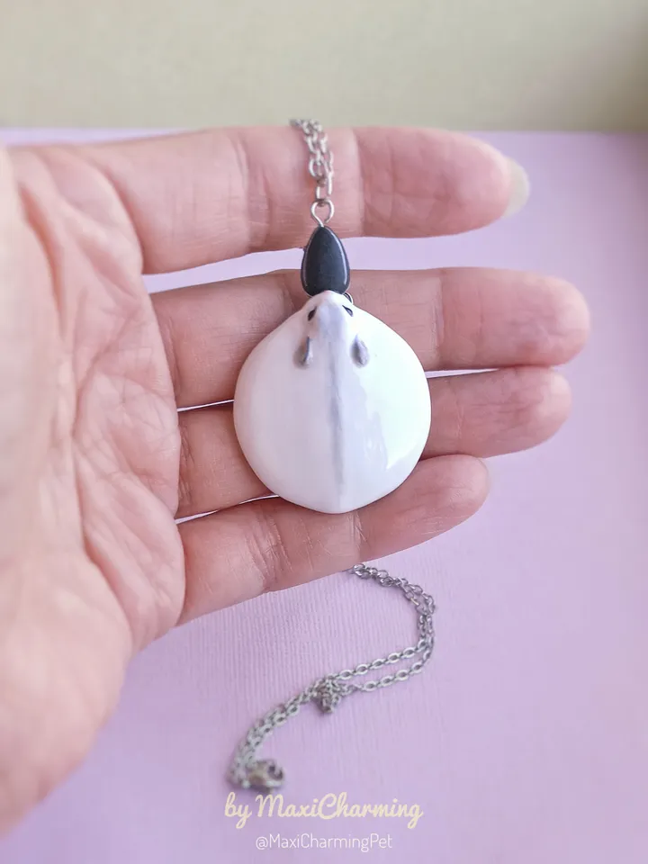 White hamster necklace