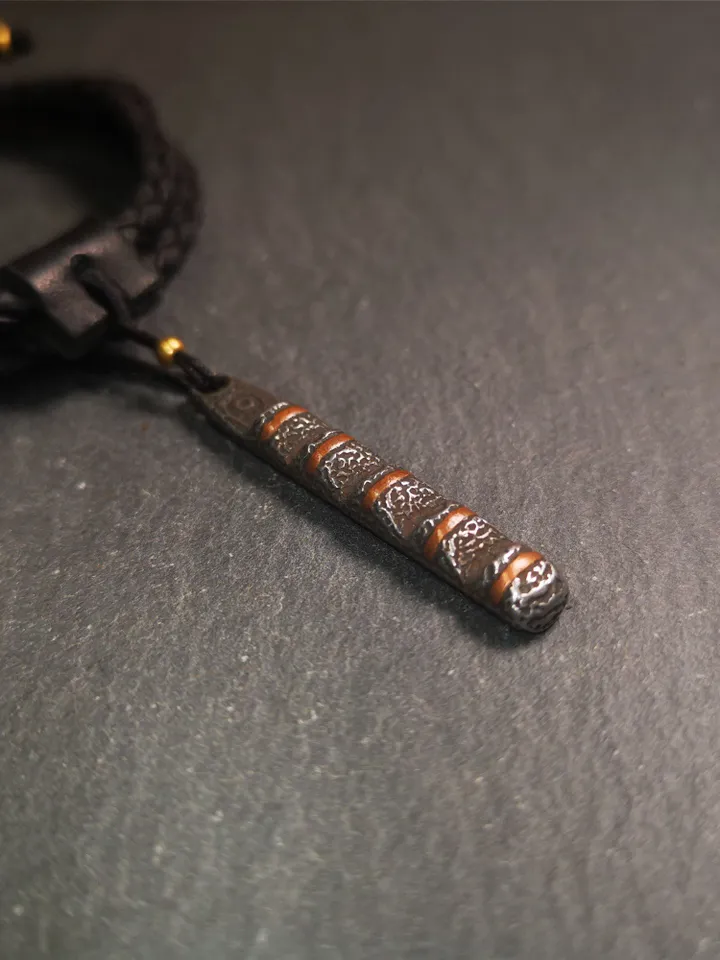 Gandhanra Handmade Tibetan Amulet Pendant,Tibetan Ladder of Heaven, Made of Cold Iron,1.77"