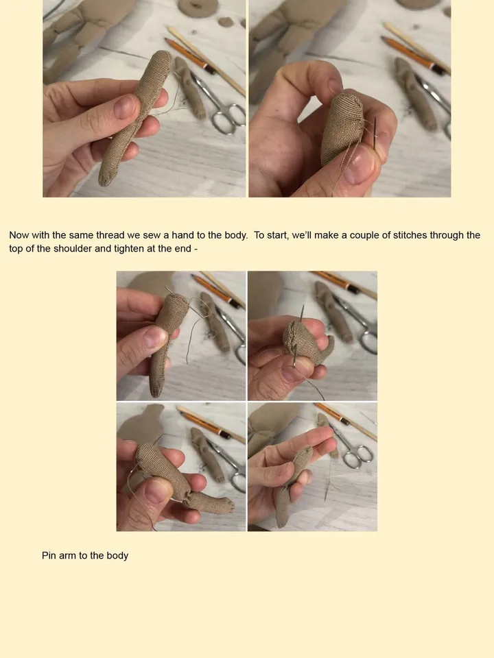DIY textile doll “Bearded man with dreadlocks" PDF Eng