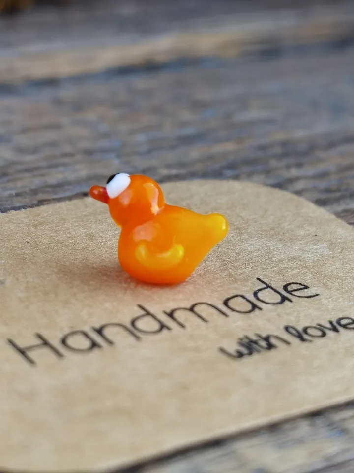 GLASS FIGURINES Duckling figurine Miniature Duck Glass duck Resin duckling Tiny duck Terrarium figurines Tiny bird Glass bird ornaments art