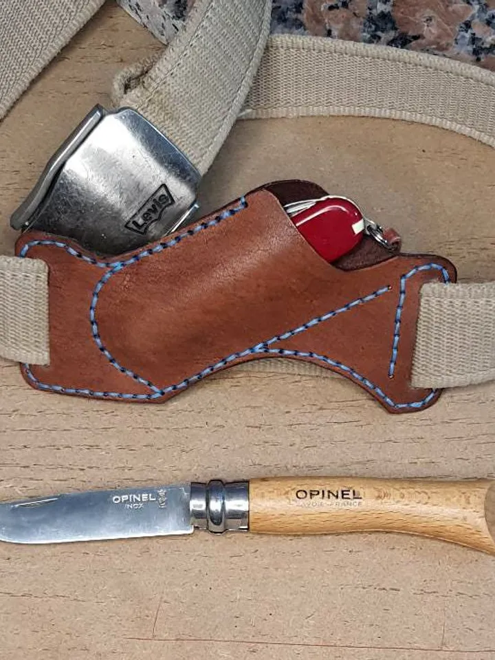 Folding Knife Leather Sheath Organizer EDC Tools fast&easy, pdf pattern sheath, knife sheath, victorinnox, openil, buck, Swiss Army